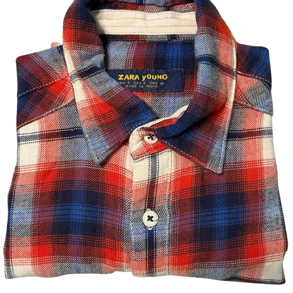 Zara Young Multicolor Plaid Shirt Size Small - Picture 7 of 7